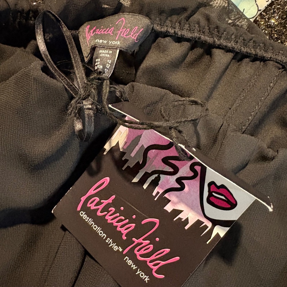 90s Patricia Field Black Bustier Top Women's 12 NWT Y2K Coquette Goth SATC Chic - Picture 7 of 9